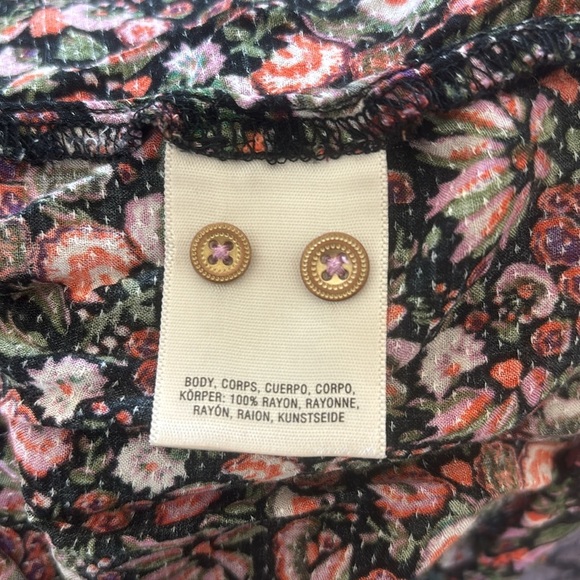 Maeve Anthropologie Flowy Pink and Purple Floral Button Down Too 0079 - Picture 9 of 11